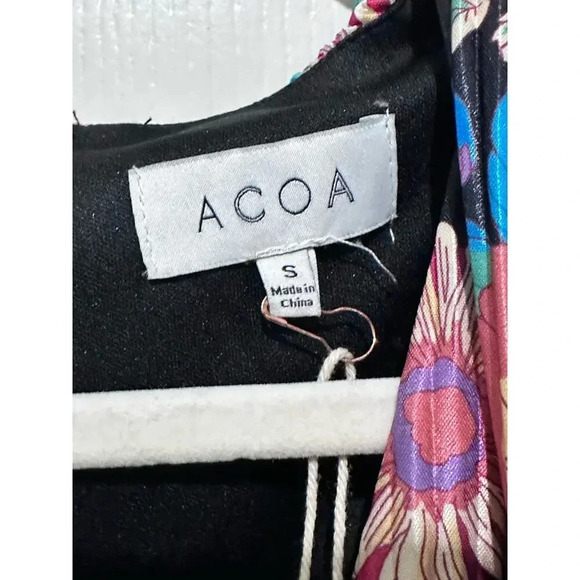 NWT ACOA collection Multicolor Long Sleeve Floral Mini Dress Size Small - Picture 2 of 5